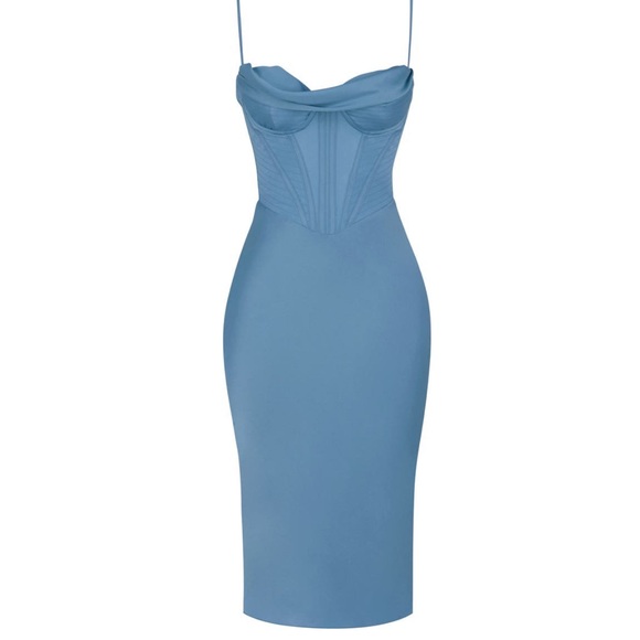 House of CB Dresses House Of Cb Myrna Satin Corset Midi Dress